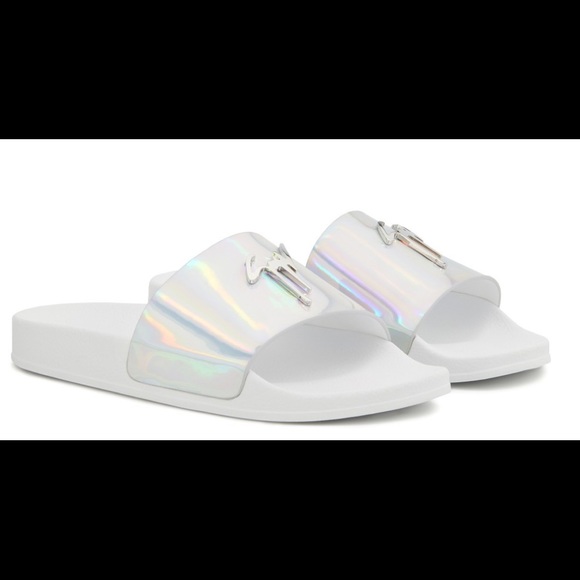 giuseppe zanotti NIB holographic logo pool slides - Picture 4 of 6